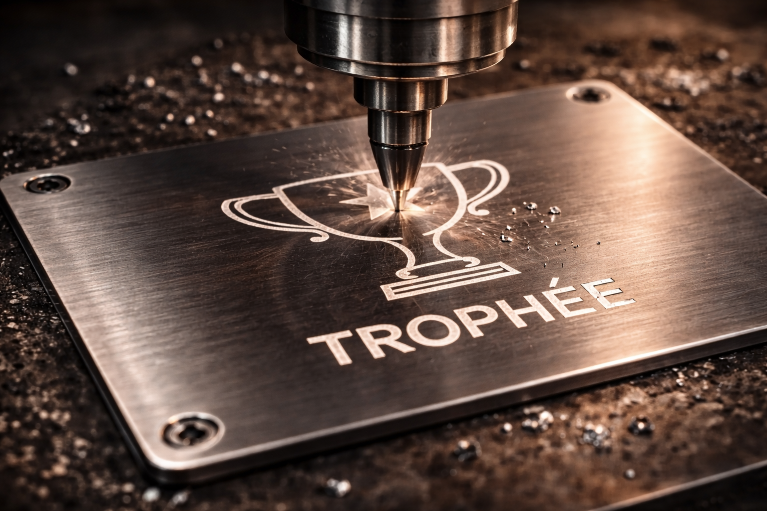 CNC-Fräsgravur auf Metallplatte